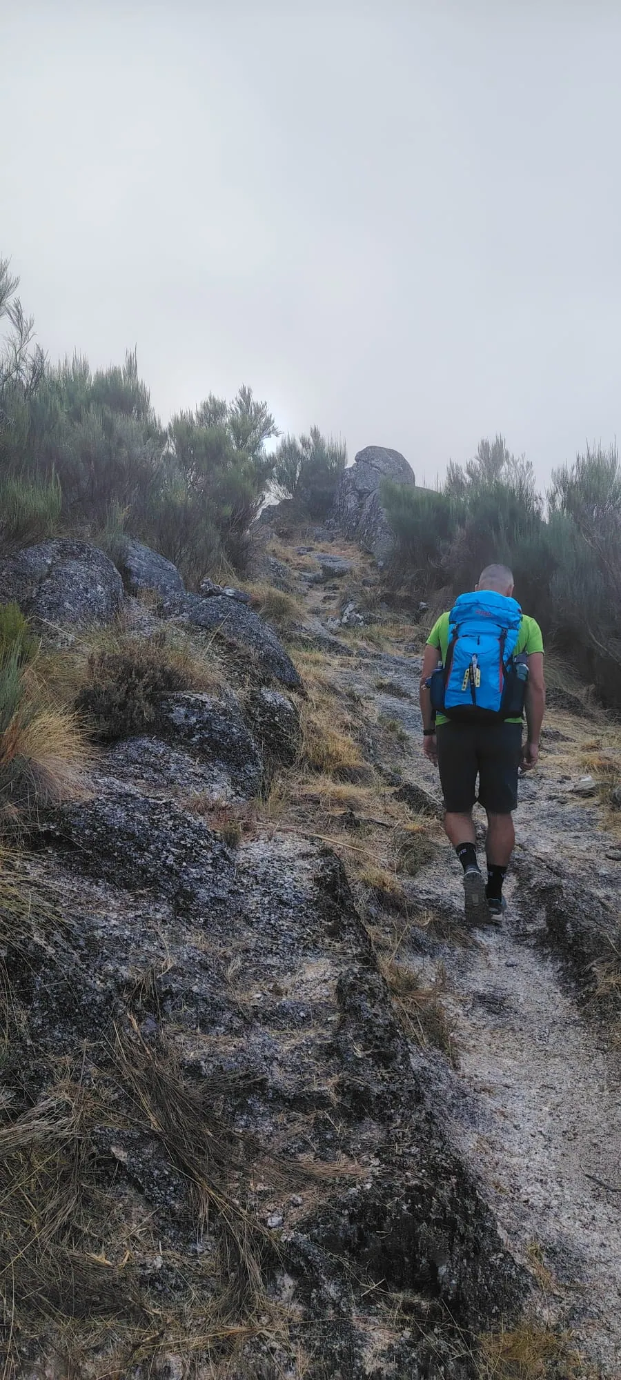 Grupo de clientes da 100 Montanhas com guia local na Serra da Estrela