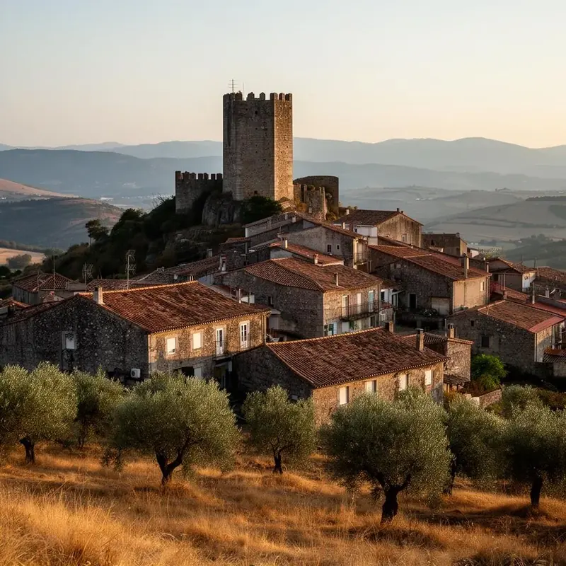 Vista panorámica de una aldea histórica de la Beira Interior