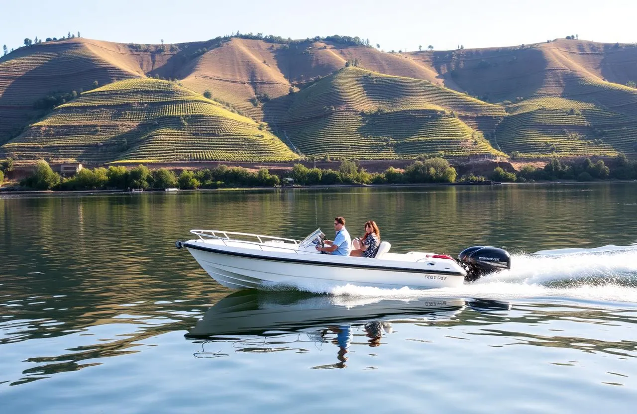 Passeio de barco privado no Douro com vista para as vinhas