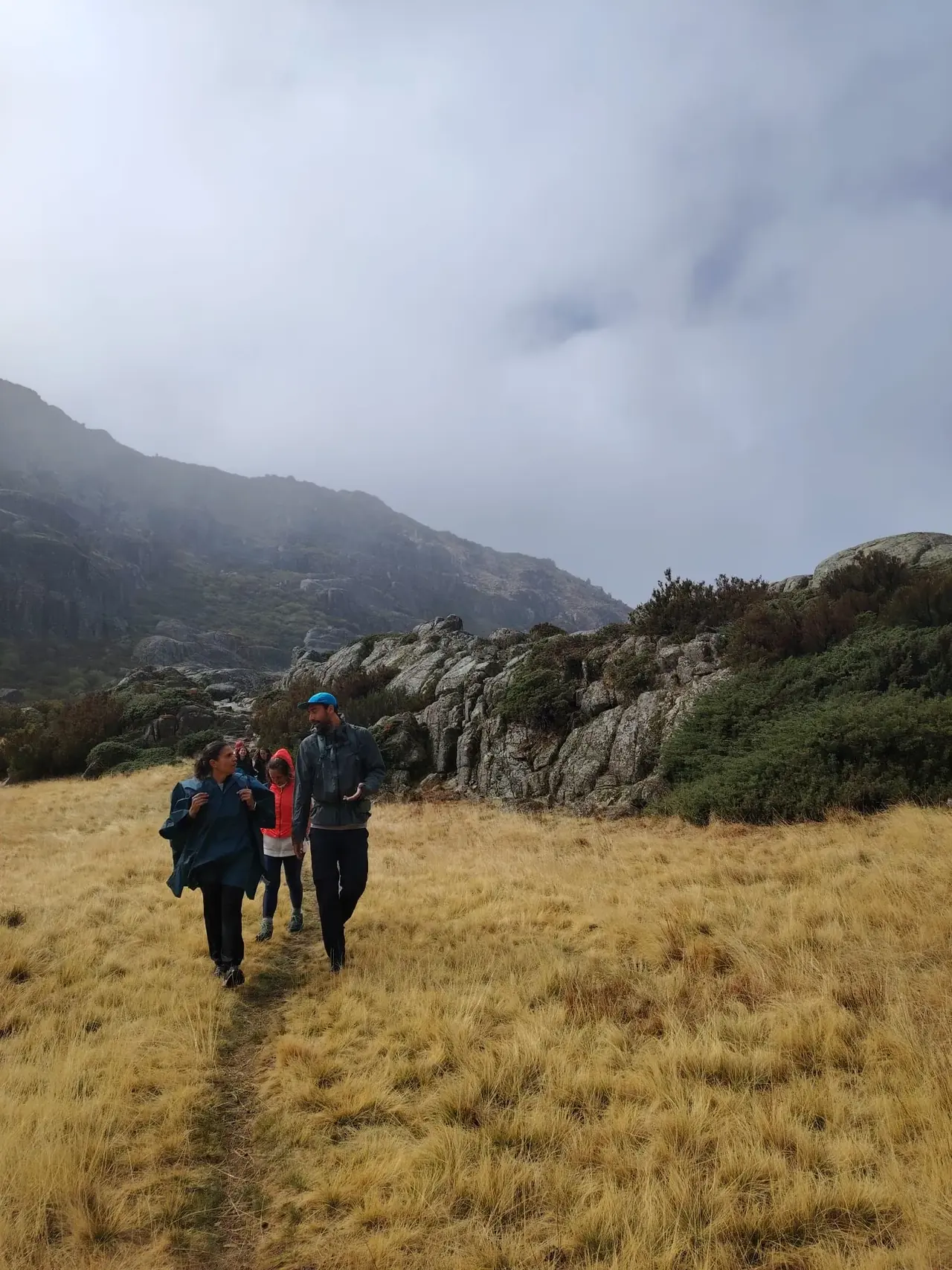 Walking through fog on the plateau